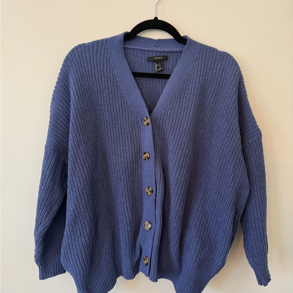 Forever 21 periwinkle Button-Up Cardigan